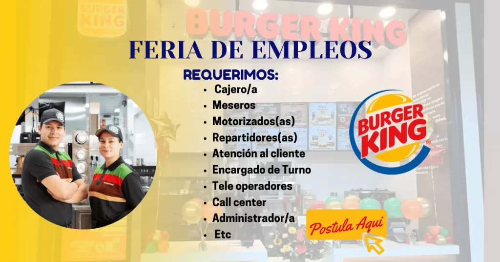 BURGER KING Nuevas Convocatorias